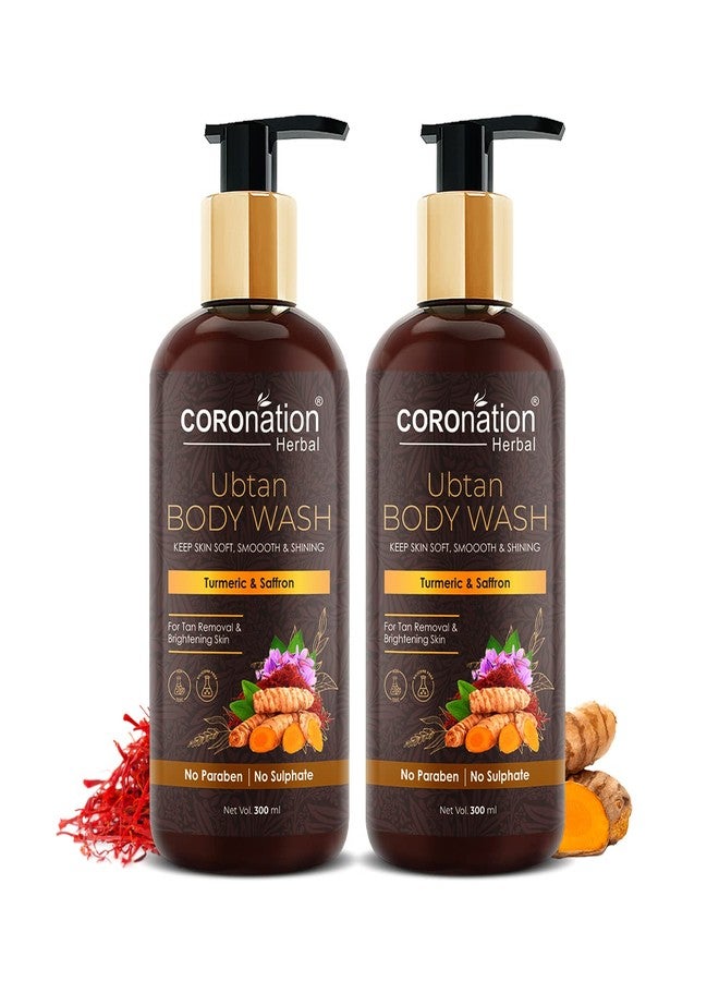 COROnation Herbal Unisex Ubtan Body Wash With Turmeric & Saffron For Men and Women - 300 ml X 2 Combo (Pack of 2) | Shower Gel For Glowing Skin - Image 1
