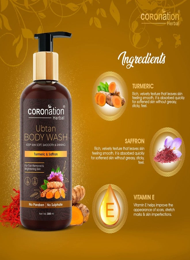 COROnation Herbal Unisex Ubtan Body Wash With Turmeric & Saffron For Men and Women - 300 ml X 2 Combo (Pack of 2) | Shower Gel For Glowing Skin - Image 2