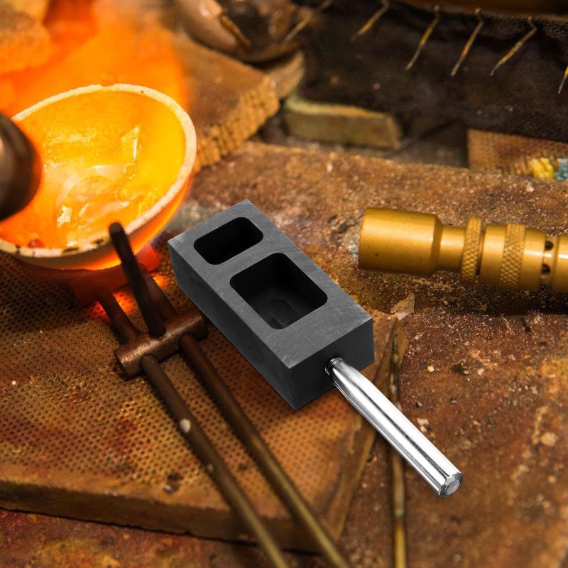 StoBaza Graphite Ingot Mold 200g and 400g Metal Casting Kit Dual Handle Holes - Image 3