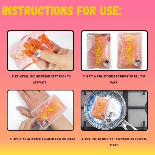 Coldcool 4 Pcs Reusable Snap Heat Pack,Portable Hand Warmer,Christmas Deals Hand Warmers Cute Long Lasting Warmth for Camping, Outdoor,Hand Warmers Boil Click Heat Pocket (Pink) - Image 3