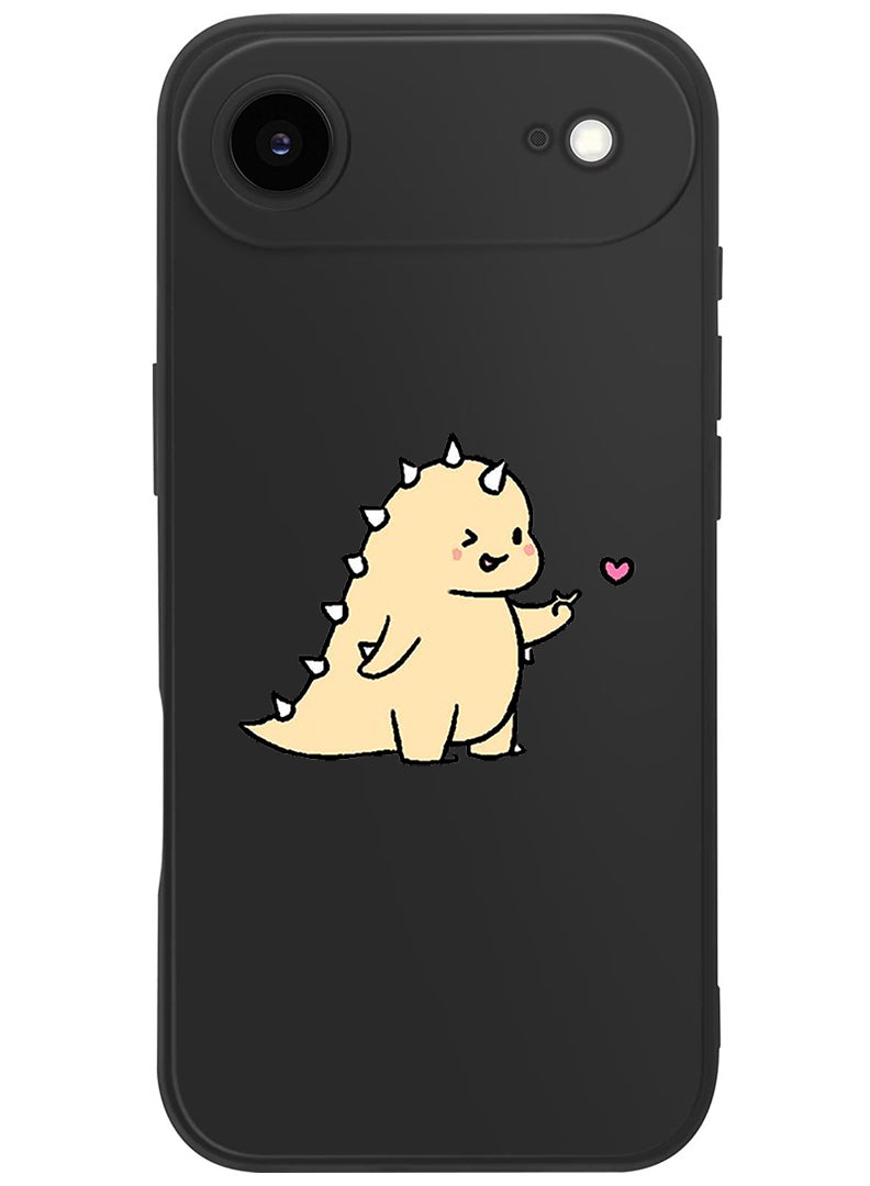 Theodor Protective Slim Fit Case Liquid Silicone Cover with Full Body Protection Anti-Scratch Shockproof Case For Apple iPhone 17 Air (Black) Dino love - Image 1