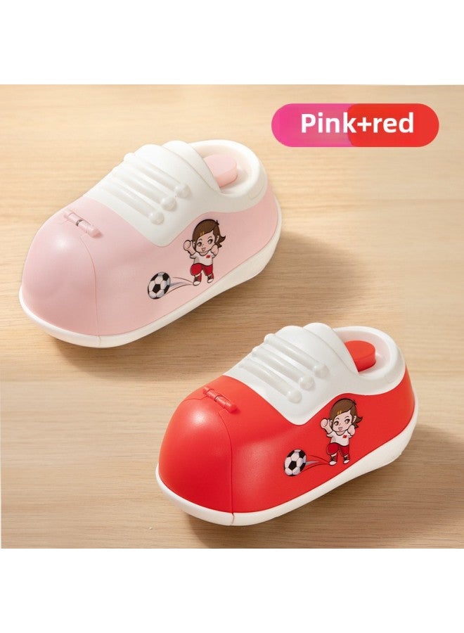 Children's Catapult Sliding Football Shoes World Cup With Light Gifts Parent-child Interactive Competitive Toys Can Be Sent On Behalf-Color:Pink + Red - Image 1