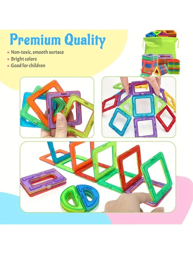 Magnetic Blocks Building Toys for Youngsters,Big Size Magnet STEM Toys Learning Educational Constructor Set Magnet Toys for Youngsters Toys for Youngsters Age 3-6 Birthday Gifts Magnet Gift Random Color - Image 2