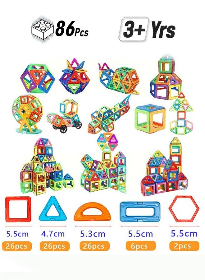 Magnetic Blocks Building Toys for Youngsters,Big Size Magnet STEM Toys Learning Educational Constructor Set Magnet Toys for Youngsters Toys for Youngsters Age 3-6 Birthday Gifts Magnet Gift Random Color - Image 1