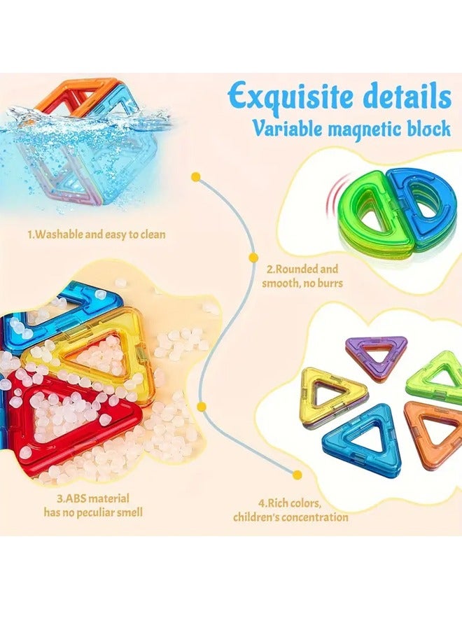 Magnetic Blocks Building Toys for Youngsters,Big Size Magnet STEM Toys Learning Educational Constructor Set Magnet Toys for Youngsters Toys for Youngsters Age 3-6 Birthday Gifts Magnet Gift Random Color - Image 3