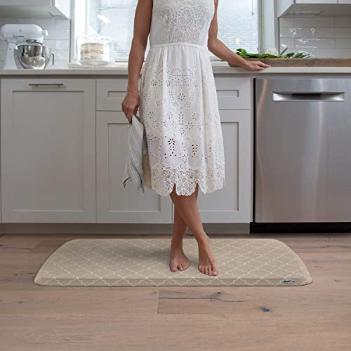 GelPro Elite Premier Anti-Fatigue Kitchen Comfort Floor Mat, 20x36,Trellis Khaki Stain Resistant Surface with Therapeutic Gel and Energy-Return Foam for Health & Wellness - Image 1