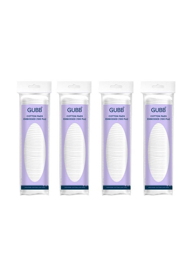 GUBB Cotton Pads For Face Cleansing Makeup Remover Cotton Pads Embossed Pack Of 4 100 Pieces Each - Image 2