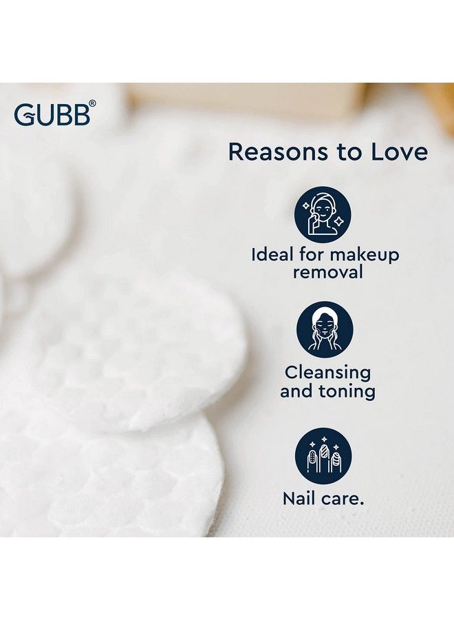 GUBB Cotton Pads For Face Cleansing Makeup Remover Cotton Pads Embossed Pack Of 4 100 Pieces Each - Image 4