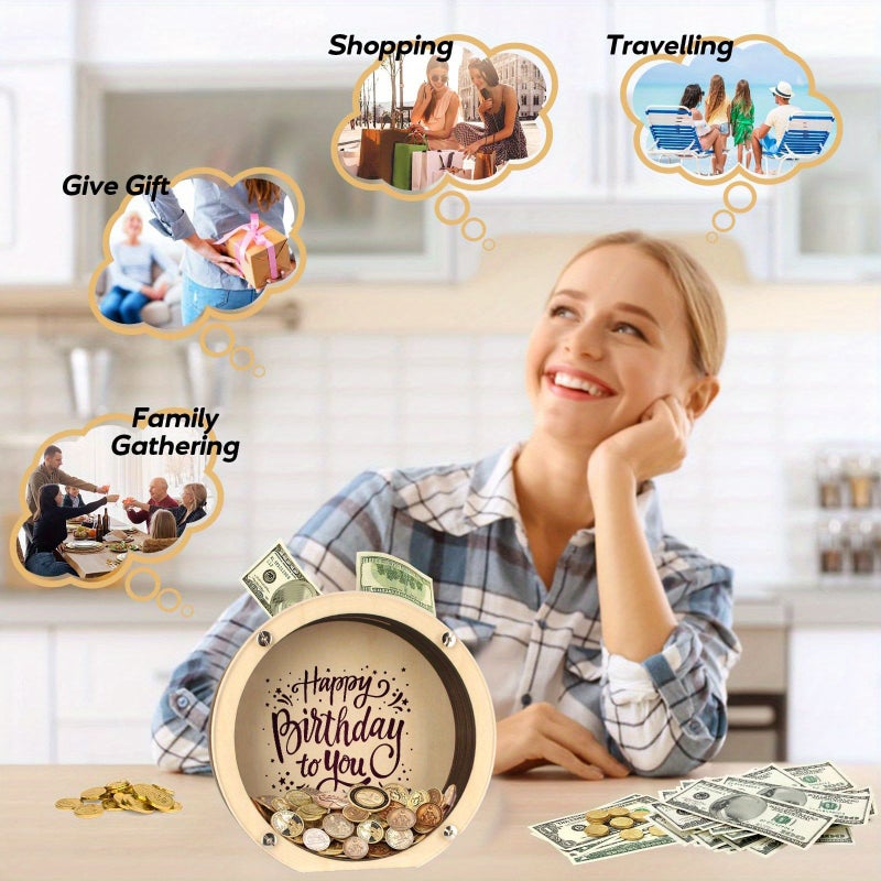 1pc Rounded Money Box Decent Birthday Penny Bank Home Decor Building Tool - Image 5