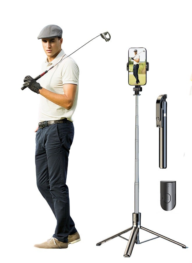 Selfie Stick Tripod, Extendable Tripod with, fill light， Compatible with iPhone and Android Smartphones, Perfect for Travel, Vlog, Video and Photo,  - Image 1