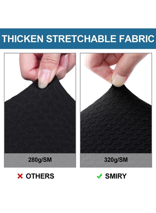 smiry أغطية مقاعد مقاومة للماء من سميري لمقاعد غرفة الطعام مجموعة من 6، قماش جاكار قابل للتمدد قابل للإزالة قابل للغسل لحماية مقاعد الكراسي، بدون أغطية خلفية، أسود - Image 4