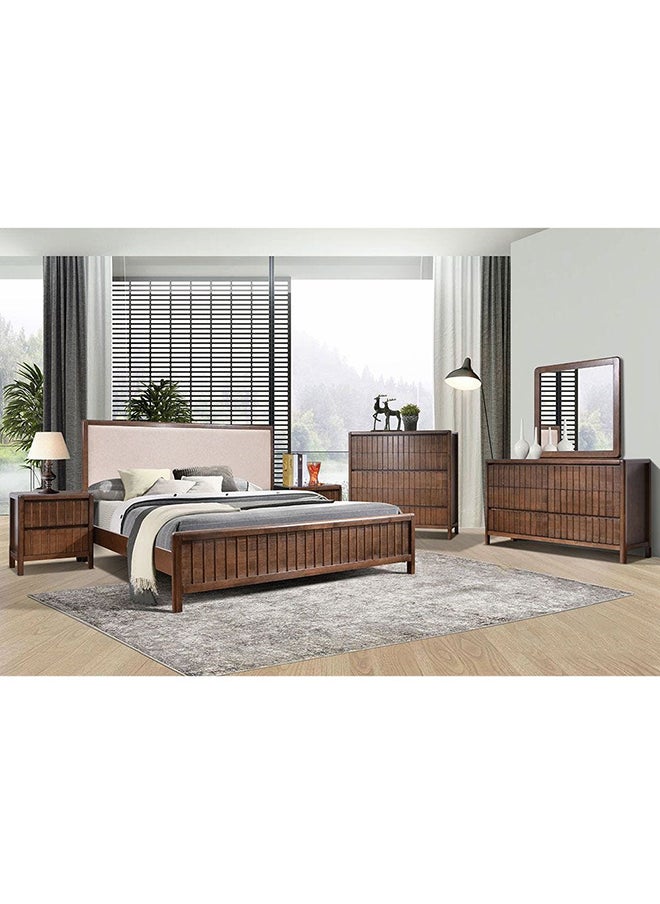 DANUBE HOME Tahiti 2 Drawer Night Stand Multifunctional Bedside Table Space Saving Nightstand End Table Storage Modern Design Furnitures For Bedroom 55x40x60 cm Dark Walnut  - Image 2