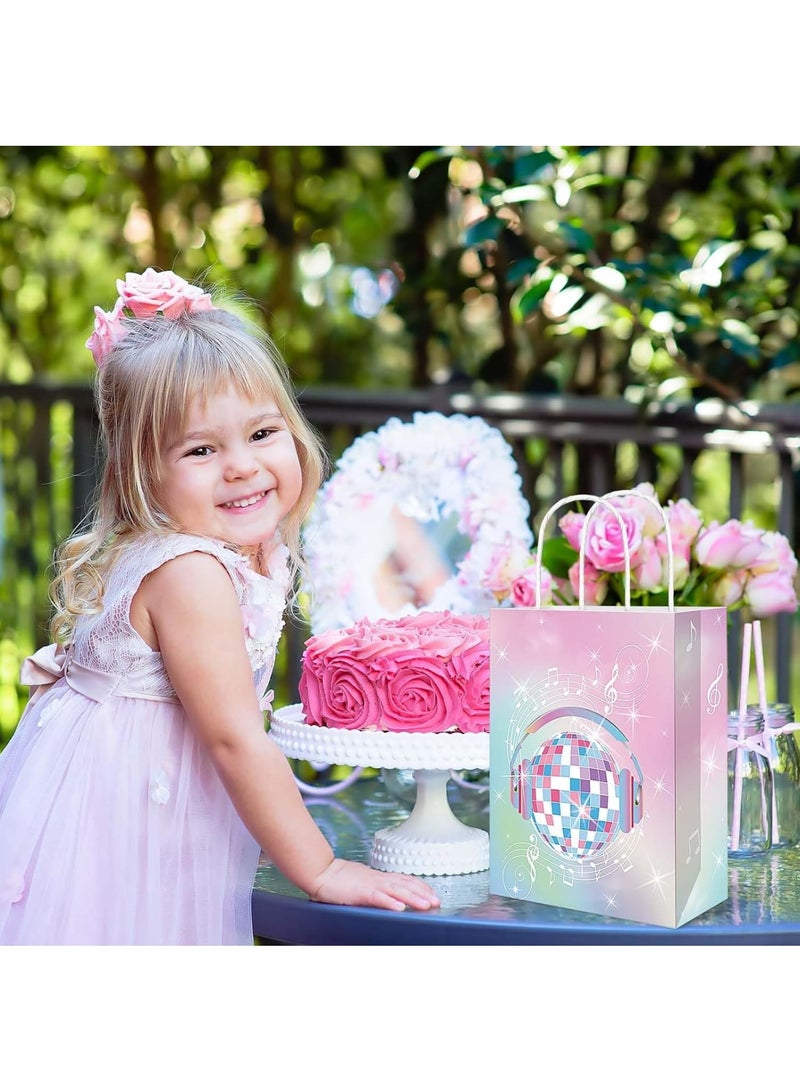 KASTWAVE Singer Theme Party Party Gift Bags, 24 Pcs Popular Music Theme Gradient Tint Paper Favor Boxes, Double Sided Pattern Pop Star Theme Party Supplies for Birthday, Wedding, Bridal Shower - Image 2