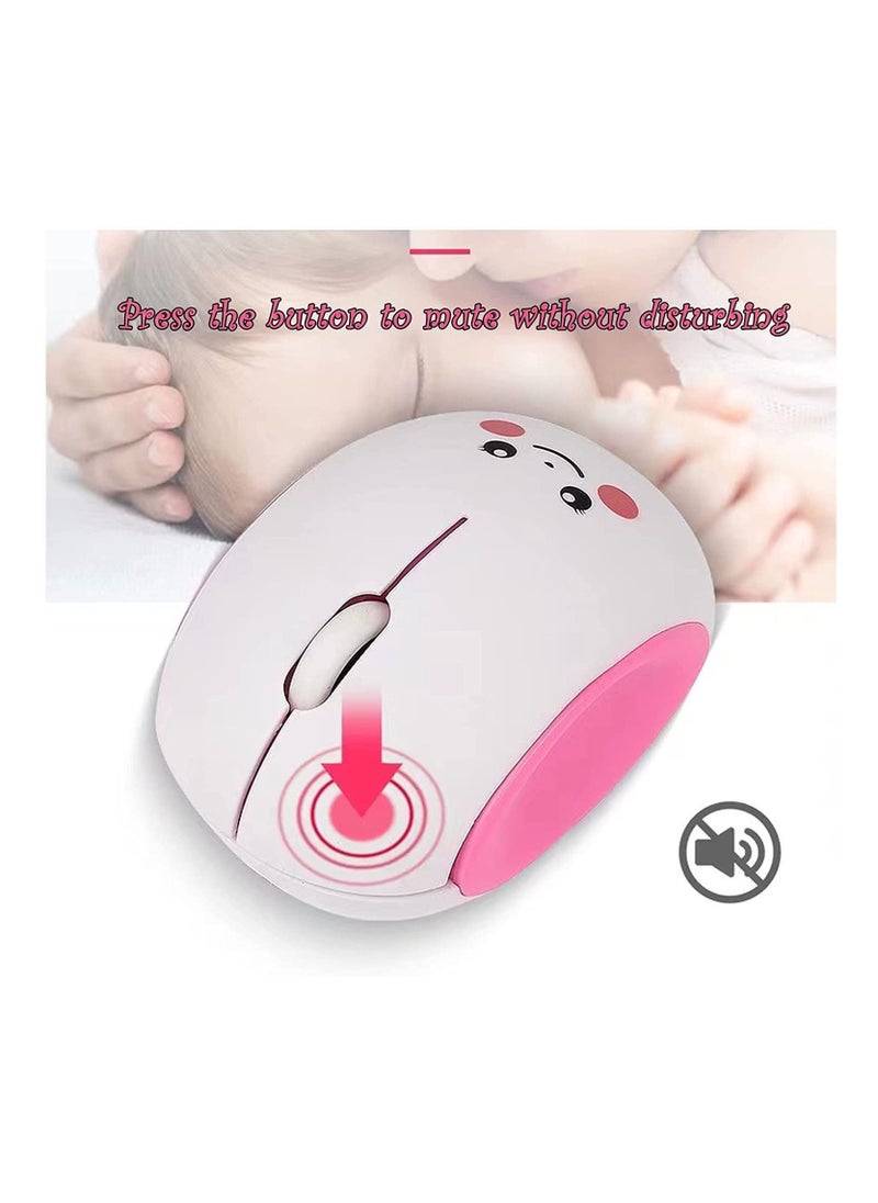 Y&D - Wireless Mouse, 2.4Ghz Cute Smiley Bun Egg Shape Cartoon Silent Computer 1600dpi Quiet Portable Mobile Optical Travel Mute Cordless Mouse for Notebook Kid Gift - Image 1