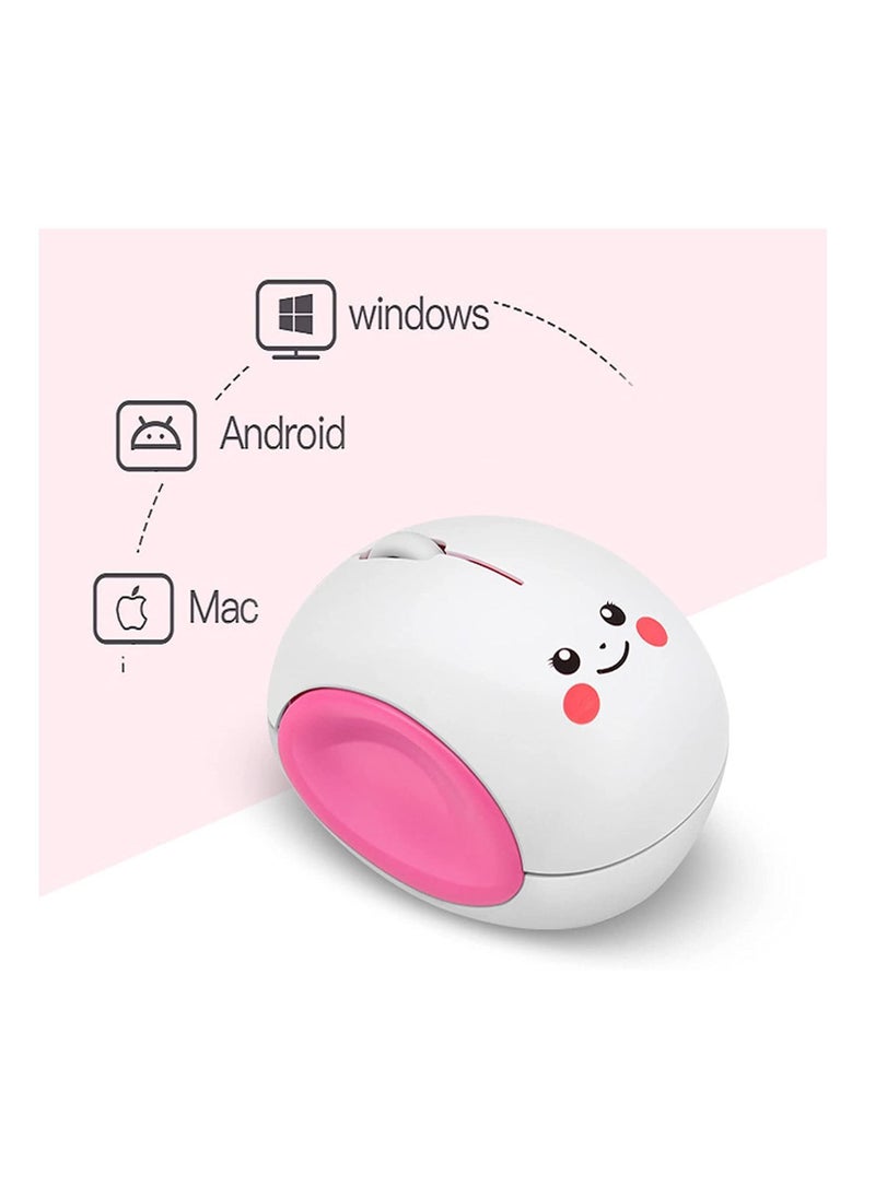 Y&D - Wireless Mouse, 2.4Ghz Cute Smiley Bun Egg Shape Cartoon Silent Computer 1600dpi Quiet Portable Mobile Optical Travel Mute Cordless Mouse for Notebook Kid Gift - Image 1
