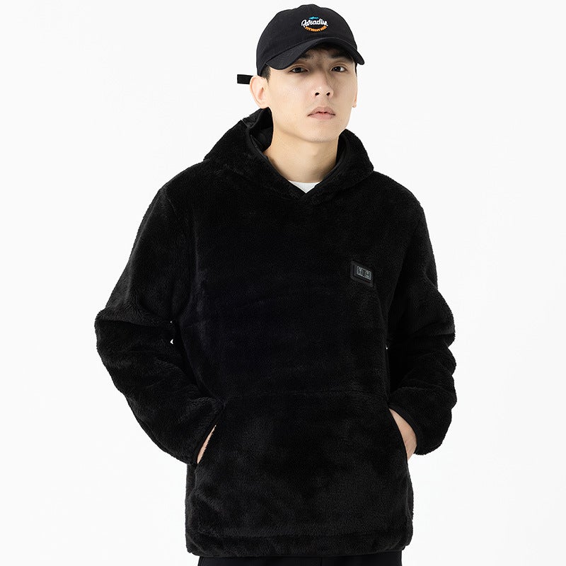 New autumn and winter lovers double-control nine-zone heating sweater coral fleece heating coat thickened heating warm coat bean green - Image 2