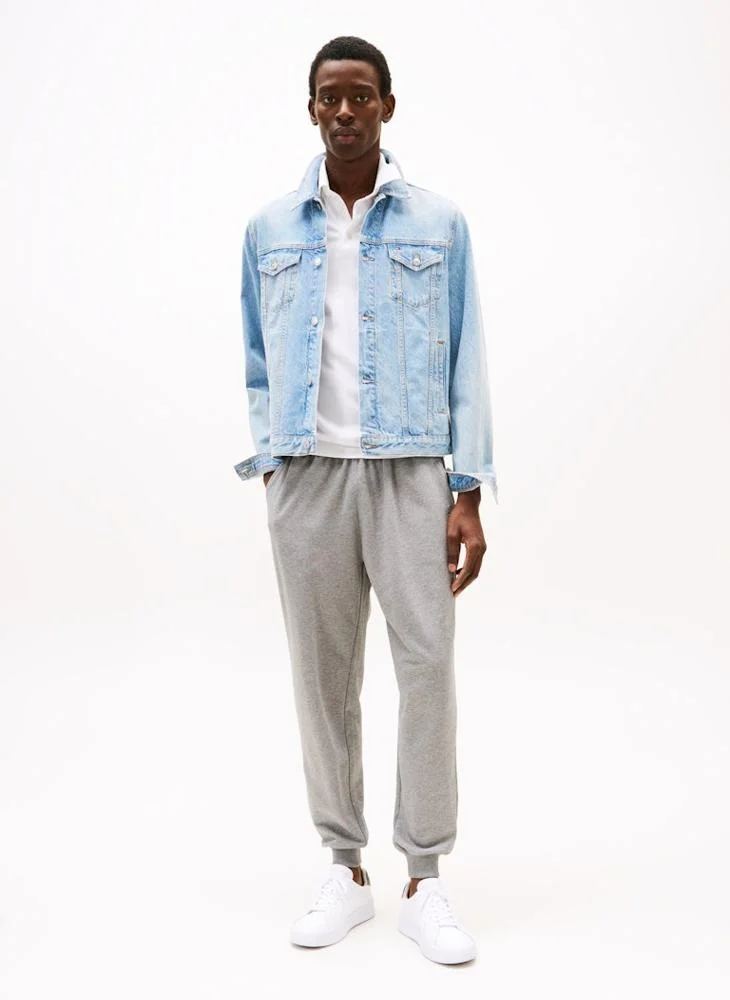 Tommy Hilfiger Medium Grey Heather Terry Cuffed Leg Drawstring Joggers for Men | Best Price UAE