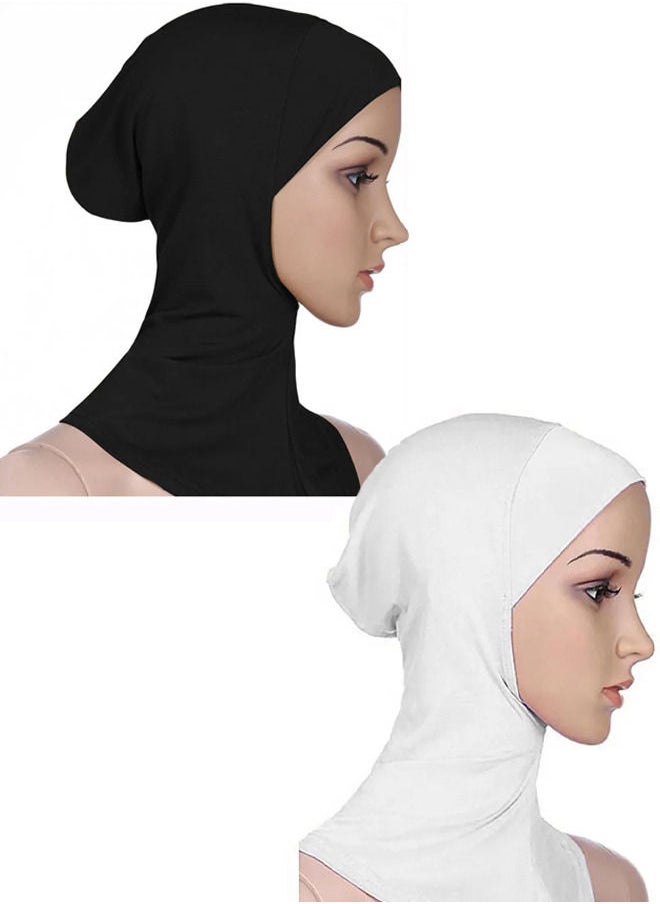 Linda 2-Pieces Comfortable Classic Long Scarf Black/White  - Image 1