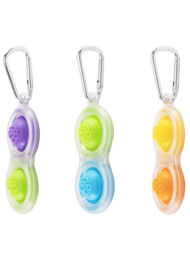 Fat Brain Toys Fat Brain Toys Simpl Dimpl Clear 3 Pack - Popping Fidget Keychains, Kids & Adults  - Image 2
