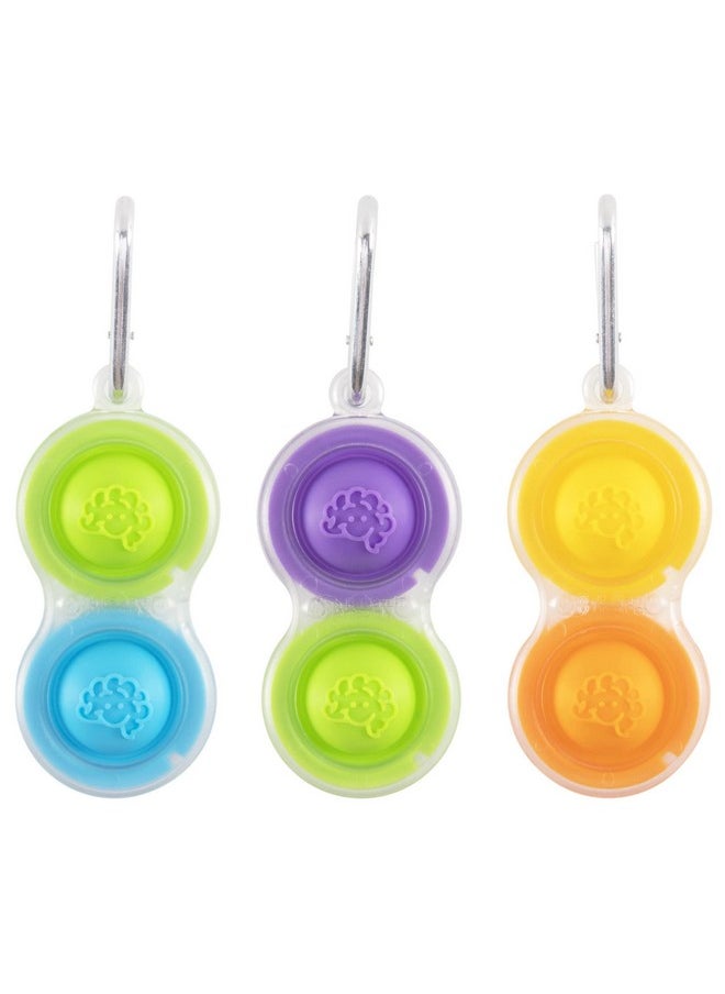Fat Brain Toys Fat Brain Toys Simpl Dimpl Clear 3 Pack - Popping Fidget Keychains, Kids & Adults  - Image 1