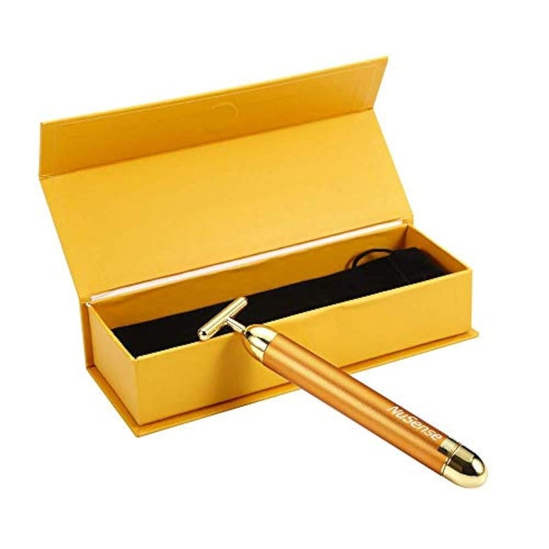 NuSense 24K Gold Beauty Bar Face Massager T-Shape Lift Slimming Stick Anti-Wrinkles,Skin Tightening,Face Firming,Eliminate Dark Circles - Image 1