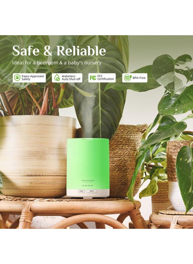 ASAKUKI 300ML Essential Oil Diffuser, Quiet 5-in-1 Premium Humidifier, Natural Home Fragrance Aroma Diffuser with 7 LED Color Changing Light and Auto-Off Safety Switch-Upgraded Version - Image 4