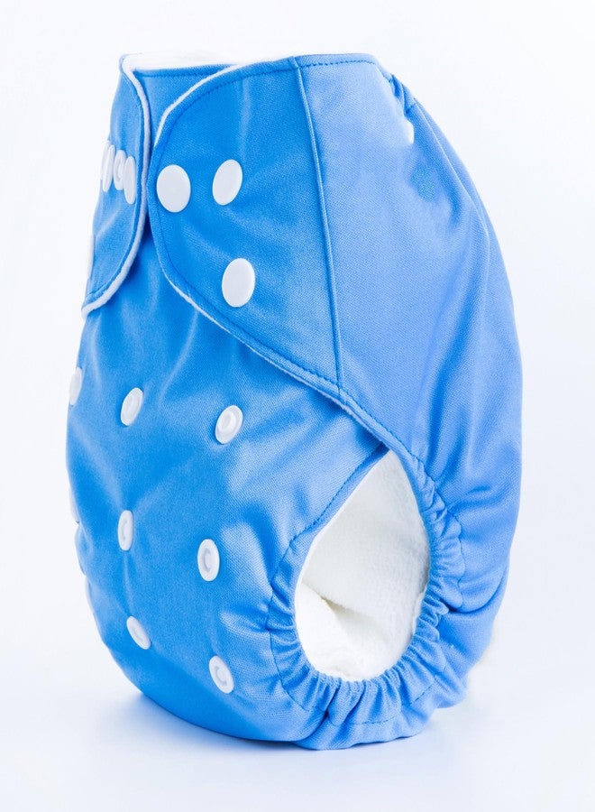 Mistic Reusable Cloth Diaper for Newborn Baby (0-12 kg) - Adjustable, Washable, Leak‑Proof, Organic Cotton, Eco‑Friendly & Gentle on Baby’s Skin (Blue, One Size, 1, count) - Image 1