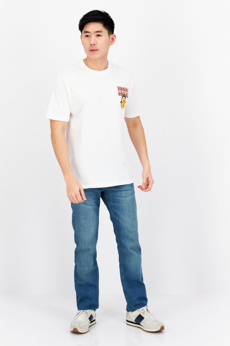 MARVEL Men Crew Neck Short Sleeve Printed T-Shirts, White Combo - Image 4