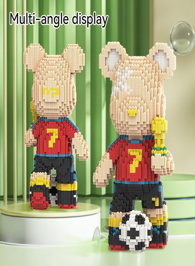 DAHONPA Football Sport Bear Micro Building Blocks Set (3450 Pieces), Bear Bricks Set Creative Home & Office Decor, Gift for Adults and Kids - Image 3