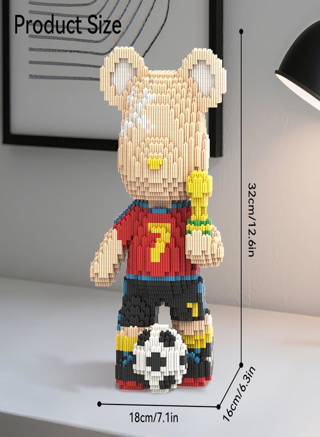 DAHONPA Football Sport Bear Micro Building Blocks Set (3450 Pieces), Bear Bricks Set Creative Home & Office Decor, Gift for Adults and Kids - Image 2