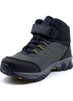 Cool Khaki Black Velcro Boy Boots  - Image 2