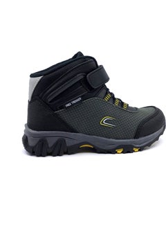 Cool Khaki Black Velcro Boy Boots  - Image 5
