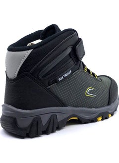 Cool Khaki Black Velcro Boy Boots  - Image 4