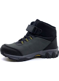 Cool Khaki Black Velcro Boy Boots  - Image 3