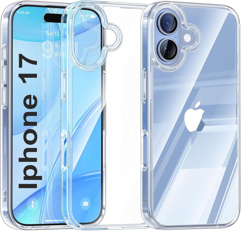 SBMS Transparent TPU Back Cover Case for Apple iPhone 17 with Camera Protection, Shockproof, Anti-Yellowing, Scratch-Resistant, Wireless Charging Compatible, Enhanced Grip for iPhone 17 (Clear) - Image 1