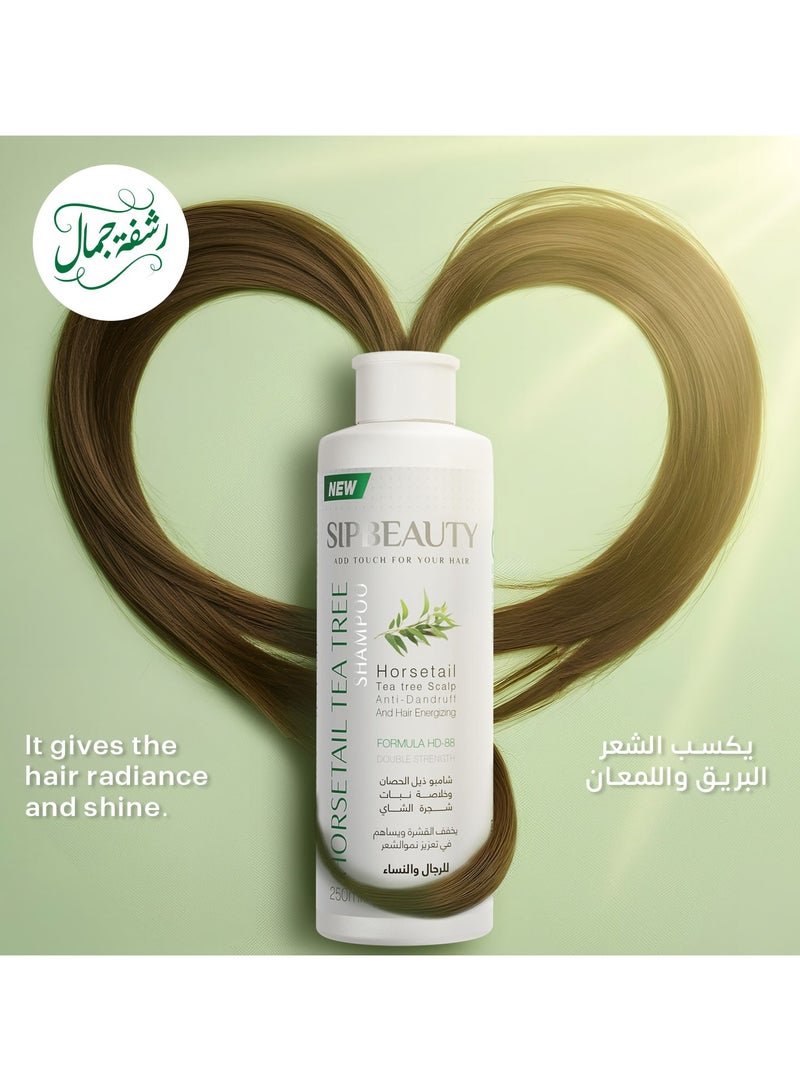 سيب بيوتي شامبو ذيل الحصان وخلاصة شجرة الشاي يخفف القشرة ويساهم في تعزيز نمو الشعر 250 مل - Image 4