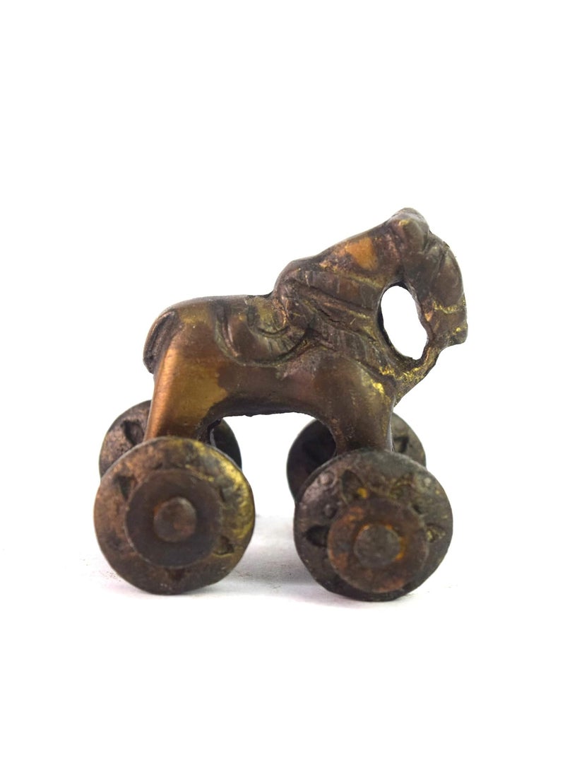 Global Art - Global Art Indian Hand Crafted Brass Horse Figure Toy/Great Gift Item/Home D�cor, Office D�cor Horse Statue/Unique Children Toy - Image 1