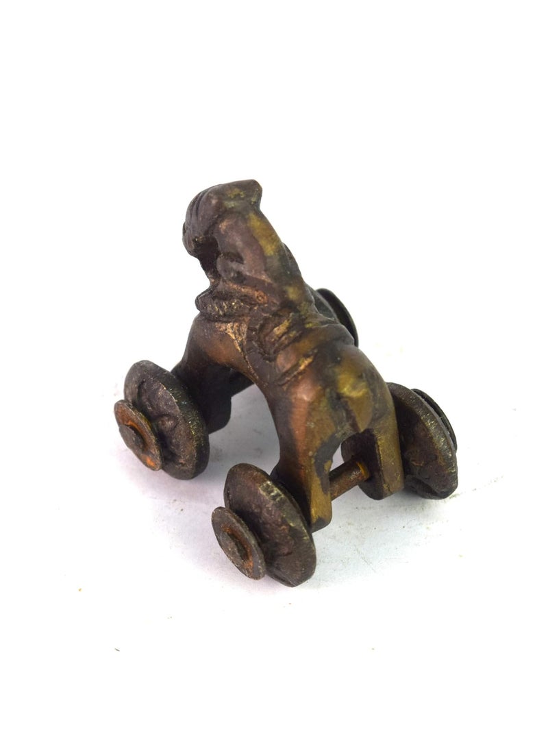 Global Art - Global Art Indian Hand Crafted Brass Horse Figure Toy/Great Gift Item/Home D�cor, Office D�cor Horse Statue/Unique Children Toy - Image 1