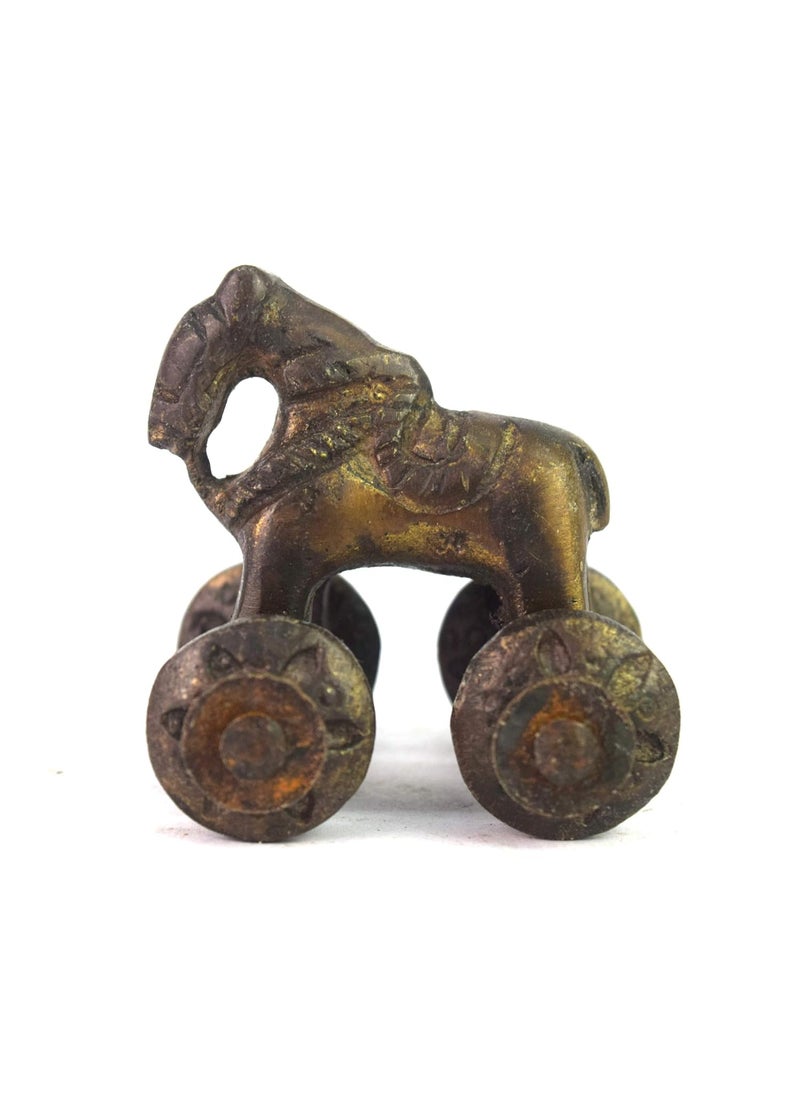 Global Art - Global Art Indian Hand Crafted Brass Horse Figure Toy/Great Gift Item/Home D�cor, Office D�cor Horse Statue/Unique Children Toy - Image 1