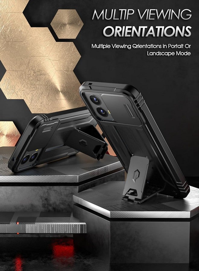 POETIC Poetic Revolution Case for Motorola Moto G Power 5G 2024 [Not Fit 2023 Version], [Slide Camera Cover], Full-Body Military Grade Shockproof Cover with Kickstand and Built-in-Screen Protector, Black  - Image 2