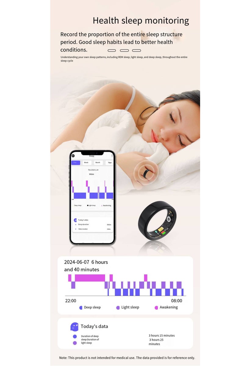 general R11M Smart Ring - Heart Rate, Oxygen Saturation, Sleep Monitoring, Exercise Counting, Waterproof, Photo-taking, Bluetooth Finger Ring - Image 4