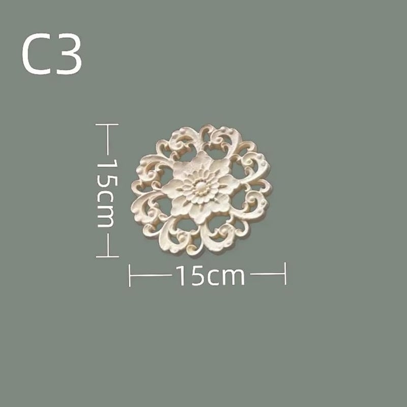 European American Style Solid Wood Carved Discs For Wardrobe Door C3 15CMx15CM - Image 3
