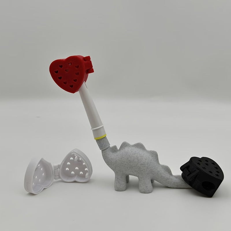 1pc Black Heart Shaped Ventilated Electric Toothbrush Head Cover And Travel Storage Box Dust Proof Lid Storage Head Clean Lightweight Essential For Frequent Travelers Special Gift Not Applicable To Io Series Toothbrush Heads - Image 1
