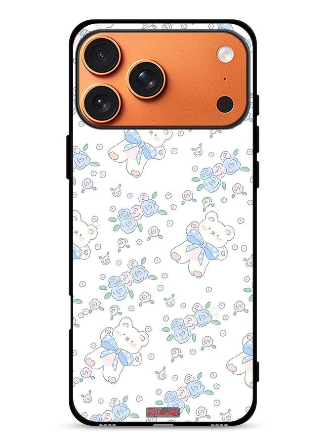 Tolwak Apple iPhone 17 Pro Max Protective Case Cover Cute Teddy Bear And Flowers Icon - Image 1