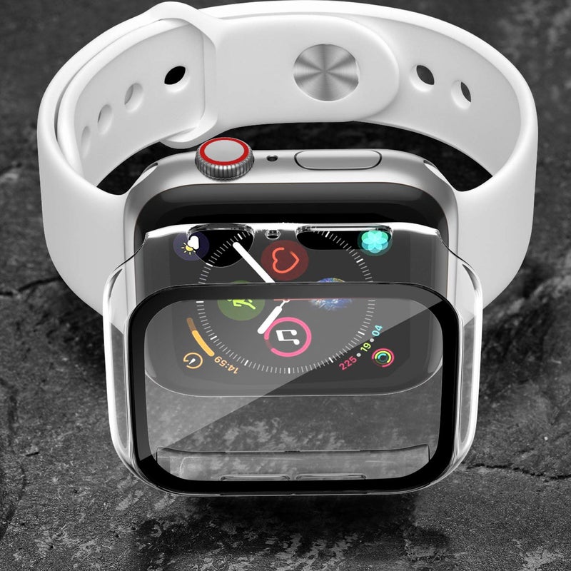 Charlam Compatible with Apple Watch Case 40mm iWatch SE Series 6/5/4 Built-in Screen Protector, Thin Guard Bumper Full Coverage Hard PC Cover for iWatch Accessories, Black Clear Sliver, 3 Pack - Image 4