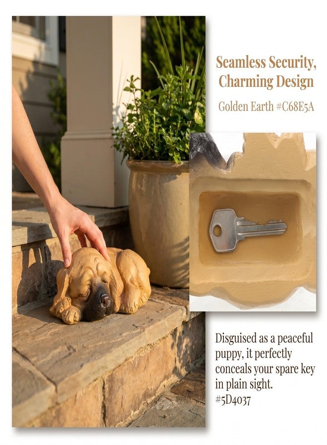 Baluue Hide a Key Outside, Yellow Dog Spare Key Hider Weatherproof Secure Resin Securely Hidden Compartment Box for Outside Garden Porch Patio Yard Lawn - Image 5