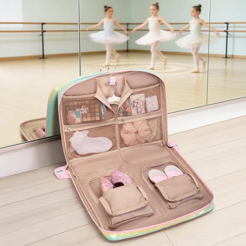Smasrob Dance Garment Bags for Dancers with Multiple Pockets and Hanging Loops, Dance Costume Garment Bag for Girls, Pink - Image 2