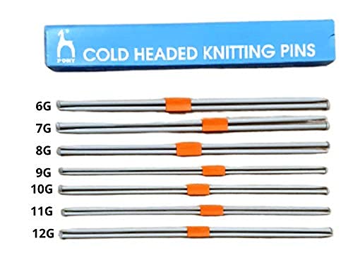 Pony Single Point Round Knob Aluminium Cold Headed Knitting Pins/Knitting Needles (Grey, Size No. 6 to 12, Length 25cm) - Image 5