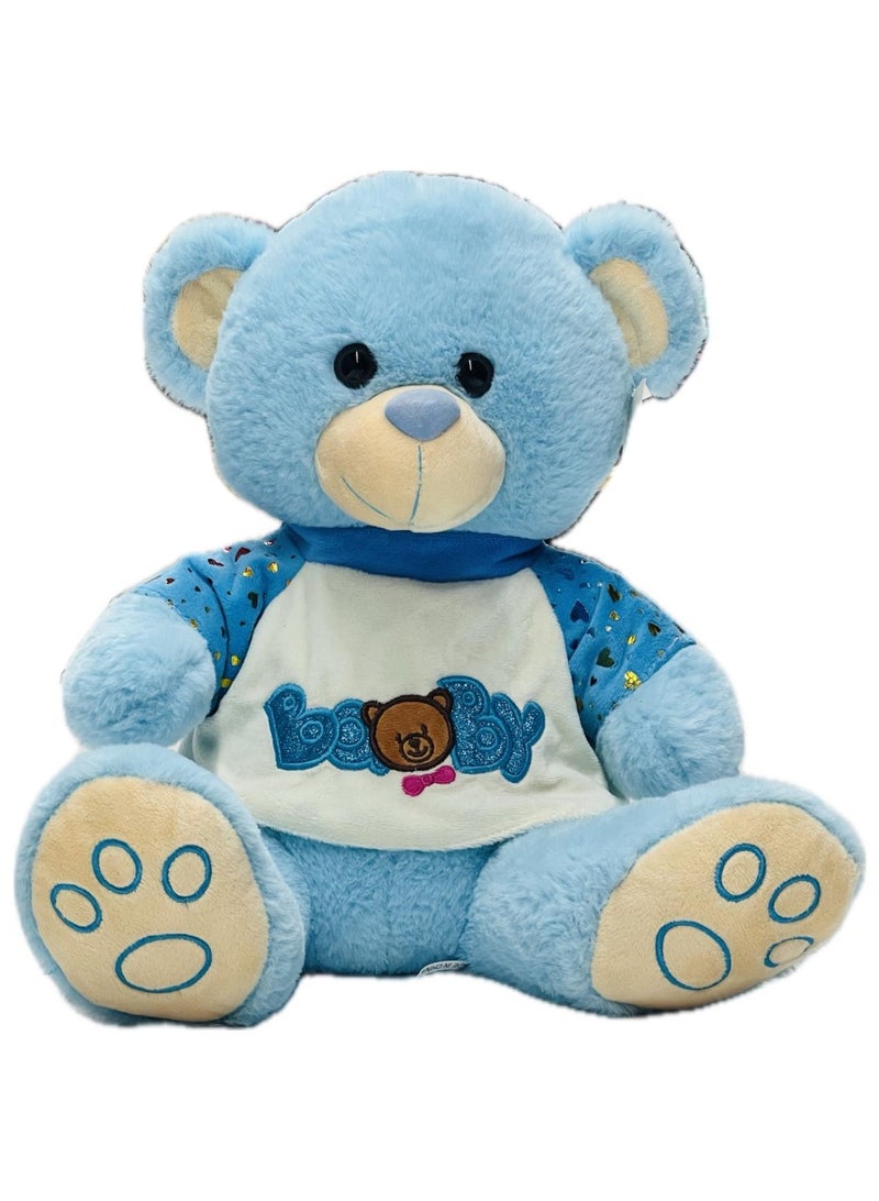 دمية دب ناعمة - دب قطيفة 40 سم مع قميص أطفال | هدية مثالية لعيد الحب، عيد ميلاد، ذكرى زواج، ومناسبات خاصة - Image 1