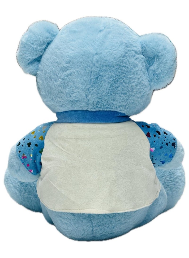 دمية دب ناعمة - دب قطيفة 40 سم مع قميص أطفال | هدية مثالية لعيد الحب، عيد ميلاد، ذكرى زواج، ومناسبات خاصة - Image 4